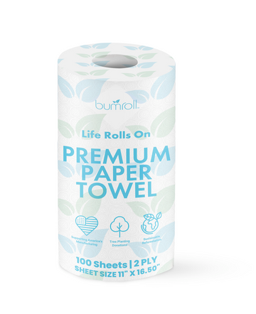 Bumroll Premium Toilet Paper, Made In The USA, Recycled, Chlorine Free, PFOA/PFOS Free, Plants Trees In The USA